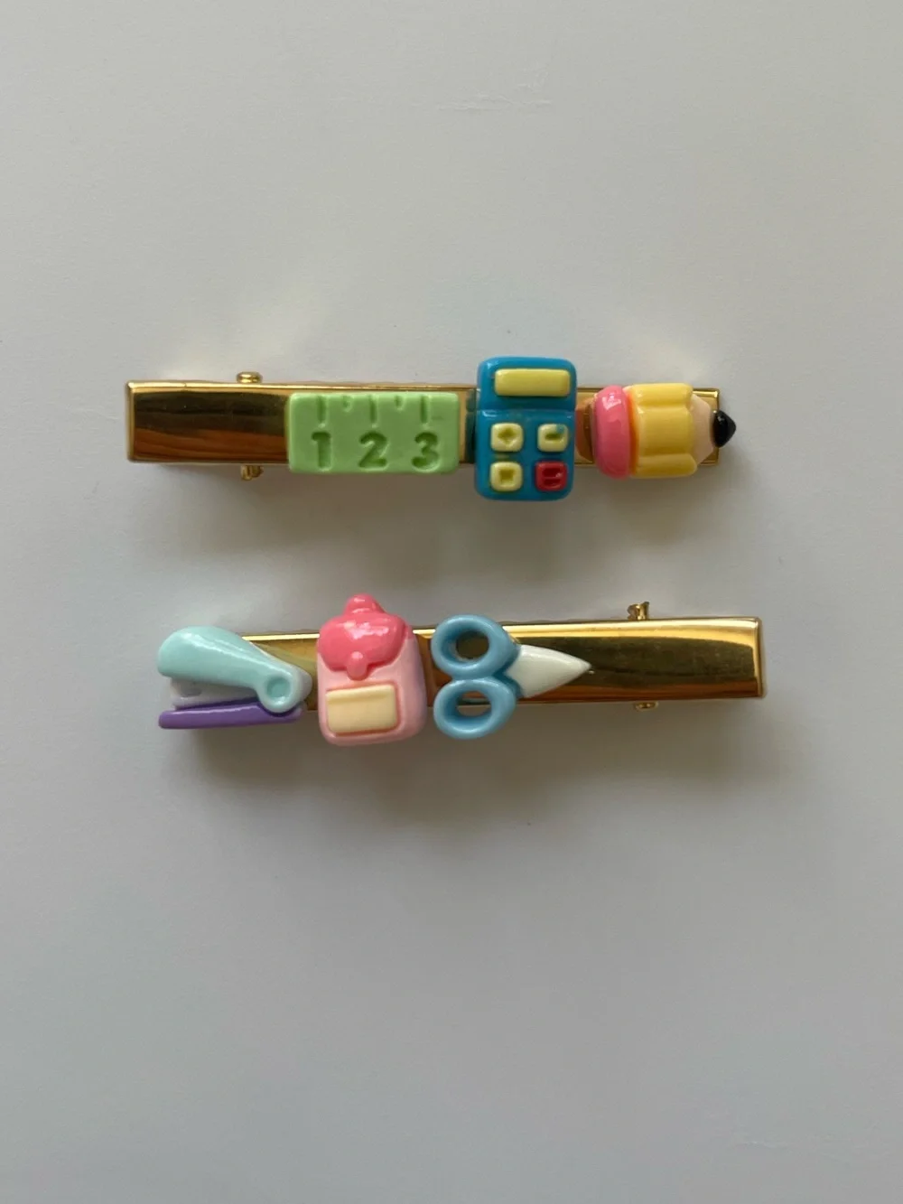 Handmade Pastel Number & Calculator Hair Clips Set | Cute Kawaii Y2K - 2 clips